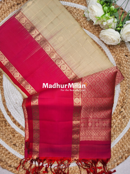 UPPADA SOFT SILK SAREE CREAM PINK