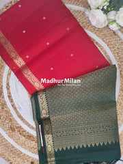 UPPADA SOFT SILK SAREE RED GREEN
