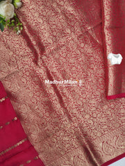 BANARASI RUSSIAN CREPE SAREE PINK