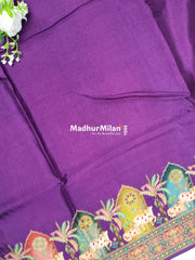 PASHMINA BROCADE SAREE PURPLE