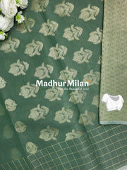 KOVAI SILK COTTON SAREE OLIVE GREEN