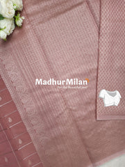 KOVAI CHECKS BUTTA SILK COTTON SAREE DUSTY PINK