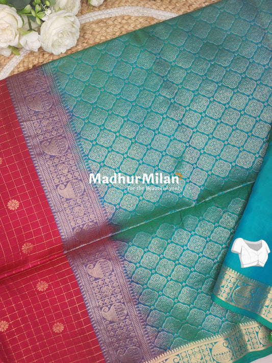 UPPADA SOFT SILK SAREE MAROON RAMA