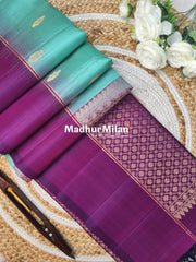 BUTTA BORDER SOFT SILK SAREE AQUA WINE