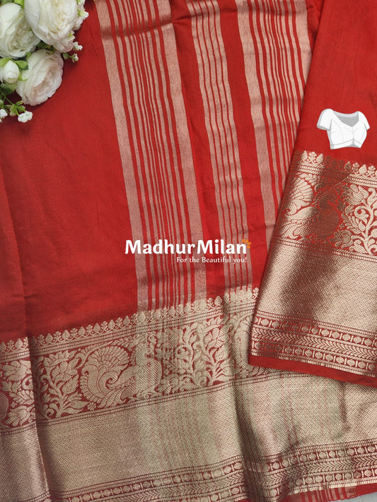 DISPUR SILK SAREE 10 INCH BORDER SAREE RED