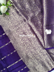 BANARASI RUSSIAN CREPE SAREE PURPLE