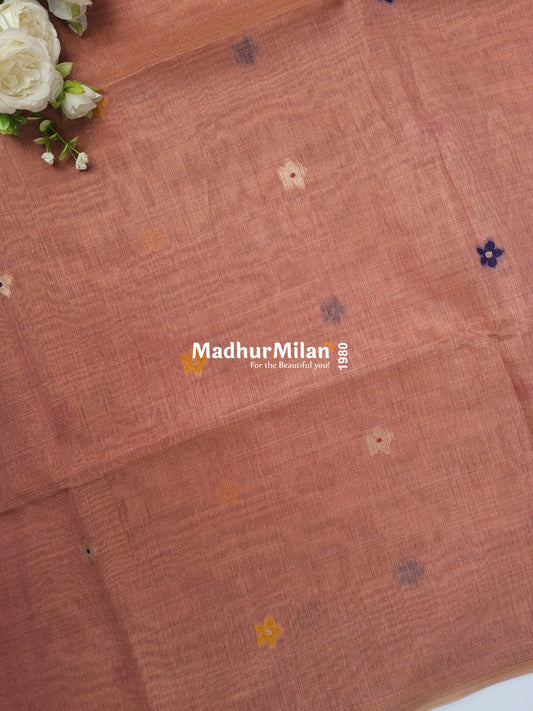 PEACOCK KOVAI COTTON SAREE PEACH