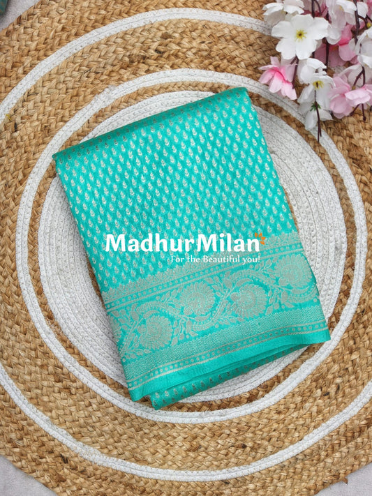 BANARASI SEMI GEORGETTE SAREE RAMA