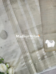 RESHAM SILK WEAVING SAREE CREAM