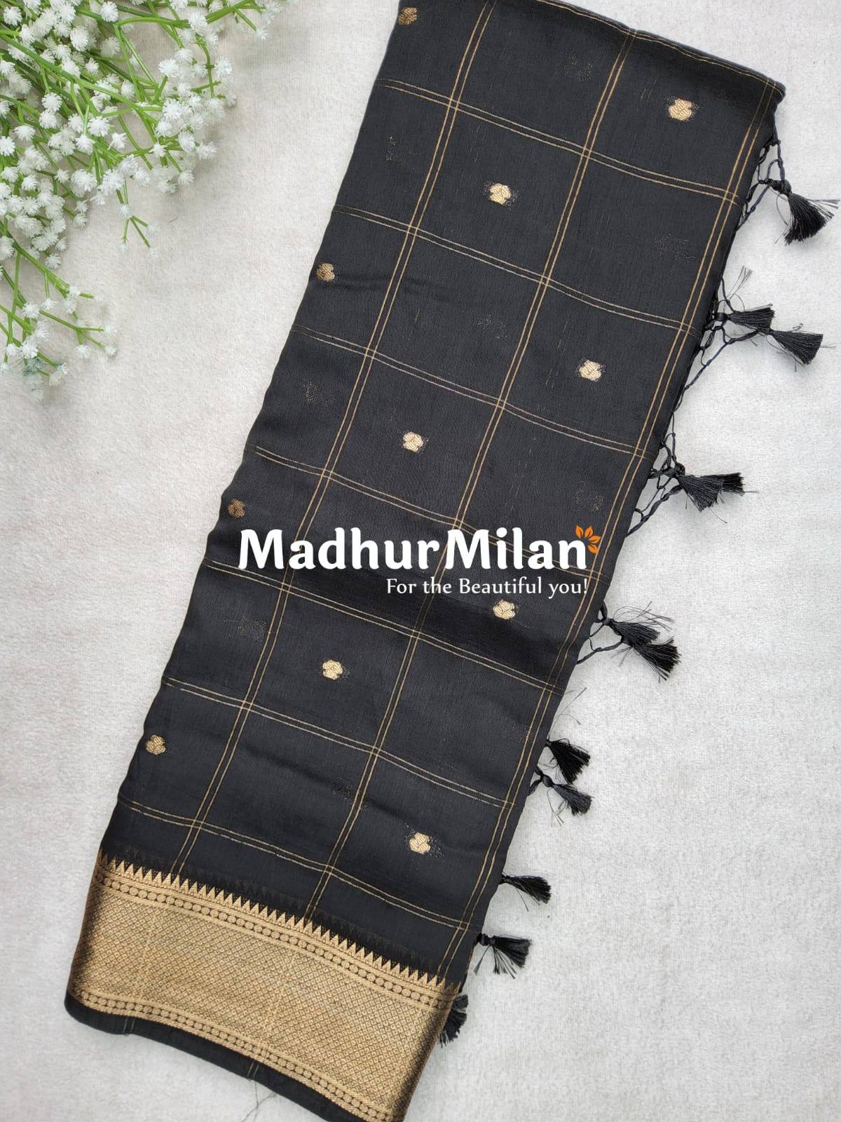 DISPUR SILK SAREE BLACK